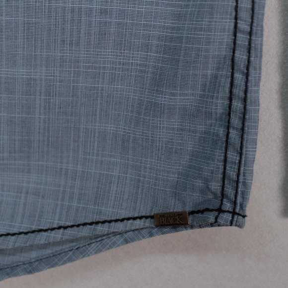 Buckle Black Shirt Men's Large Blue Long Sleeve Solid Pearl Snap Standard Fit - Picture 2 of 14